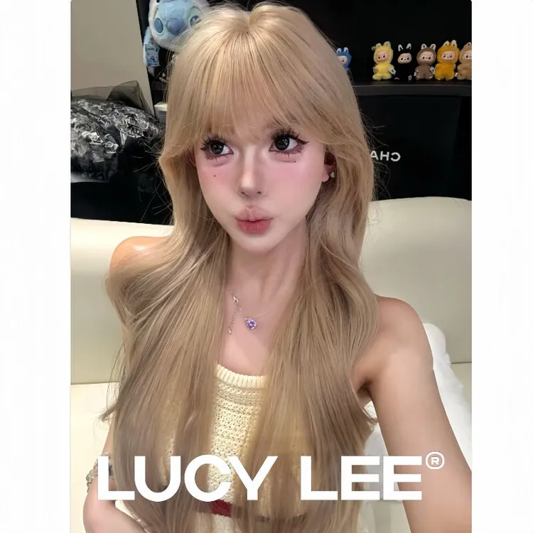 LUCYLEE【KUKU专属-金发女高】精修刘海金砂卷发假发全头套