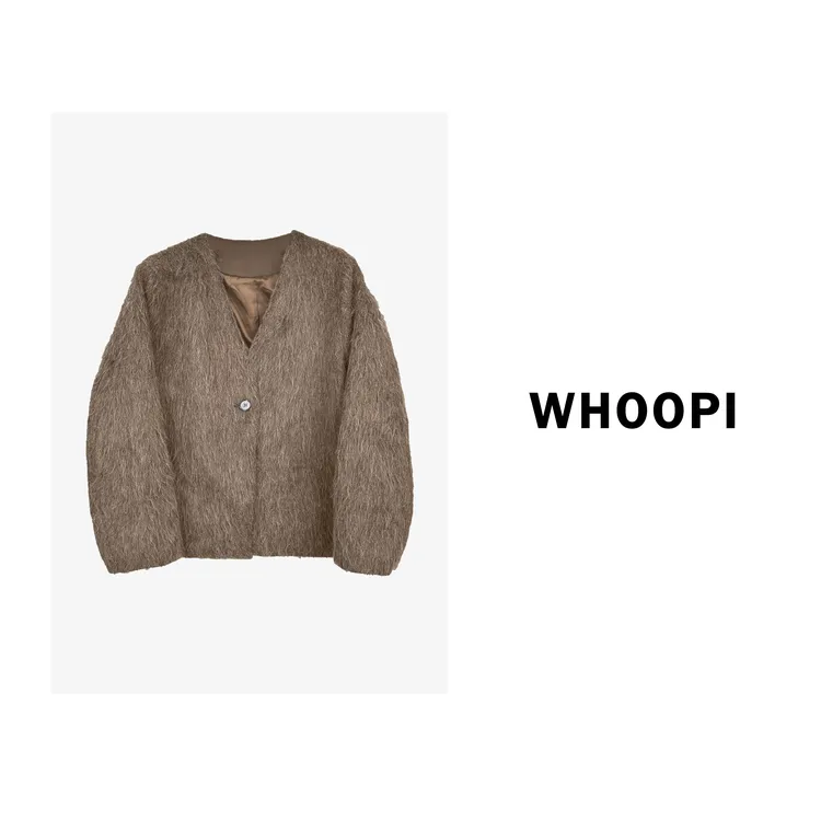 【Whoopi】【优渥老钱】极简静奢奢松弛感贵价羊驼毛外套大衣