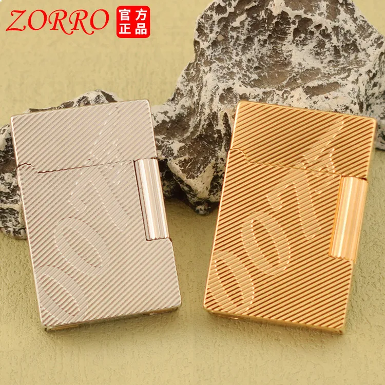 ZORRO佐罗砂轮老式打火机612侧滑短款复古砂轮礼品潮流黄铜原铜a
