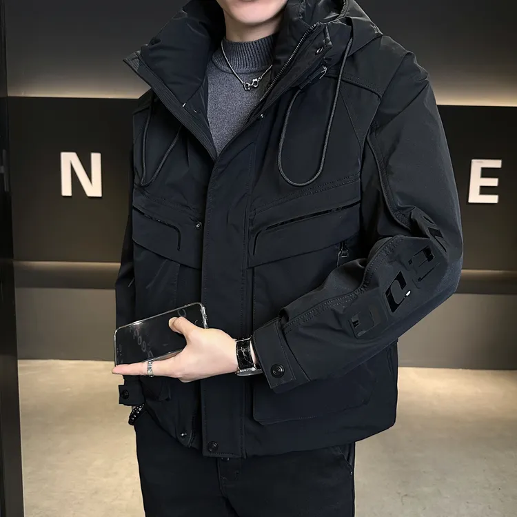 潮牌冲锋衣男士羽绒服冬季2025年新款潮牌帅气高端连帽保暖防寒服