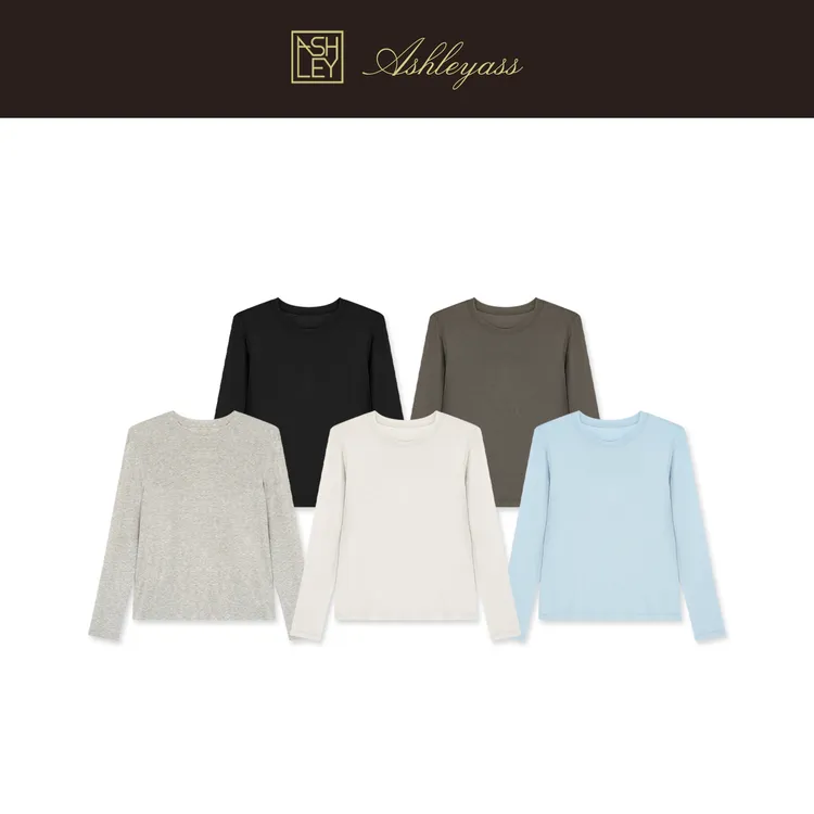 【ASHLEYASS】“呼吸打底”莱赛尔羊毛混纺纯色长袖打底衫LSS251652S