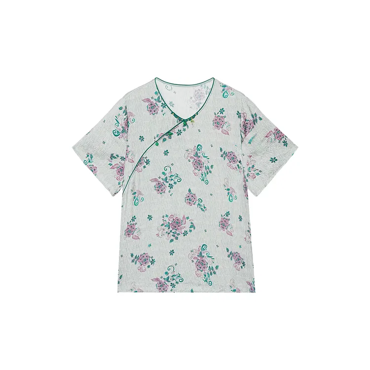 金雀绫【松萝】桑蚕丝新中式设计款冠乐绉加宽加大小衫SZA2S458