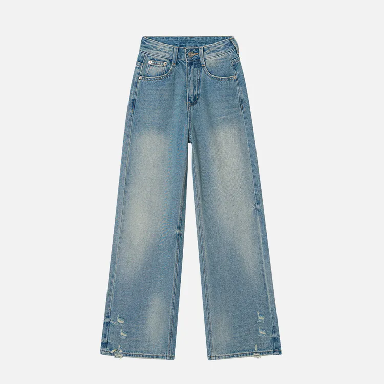 missrococo/洛可可小姐牛仔裤女夏季新款宽松显瘦水洗牛仔裤89235