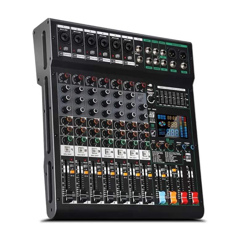 调音台8路12路16路专业舞台演出婚庆家用K歌酒吧乐队蓝牙控制台