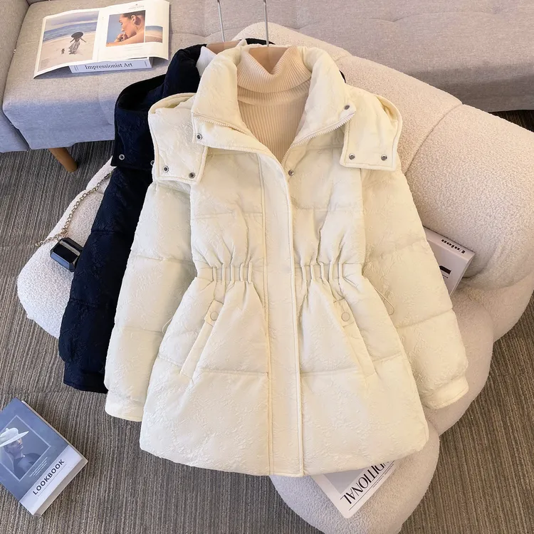 女中长款2025时尚百搭新款冬季加厚袄流行爆款韩系学生衣外套