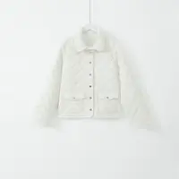 几里与麻 老钱风翻领菱格棉服外套 衣长59胸围110 2102143