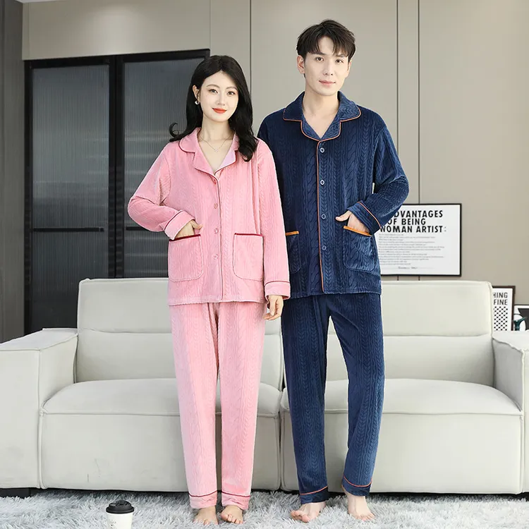 情侣睡衣女秋冬季海岛绒睡衣女士加厚保暖可外穿家居服高级感套装