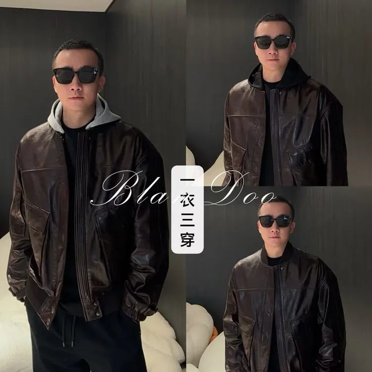 （秋款）BLANDOO "一衣三穿”  复古潮流棉羊皮夹克2503