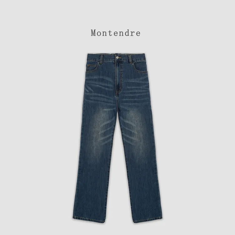 【MonTendre】春季上新 A 百搭高腰直筒显瘦水洗牛仔裤时尚显瘦