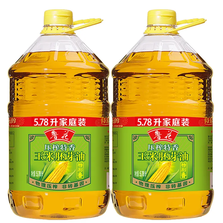 鲁花5.78L玉米胚芽油大桶非转基因物理压榨精选优质食用油