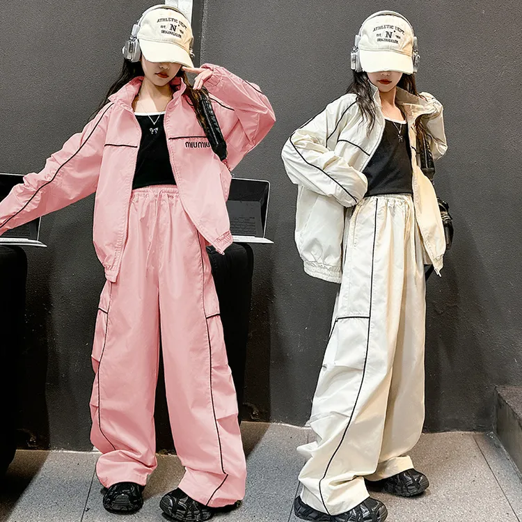 女童套装2025新款春秋季儿童洋气时髦小女孩休闲工装外套两件套潮