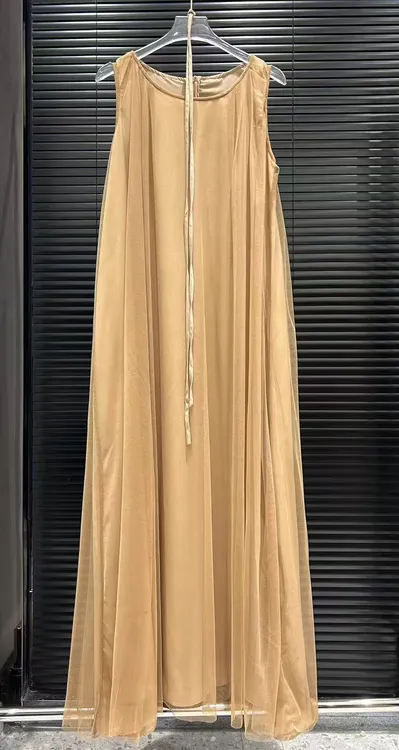 法式清新超仙气无袖露肩背心度假宽松飘逸夏季气质连衣裙裙子