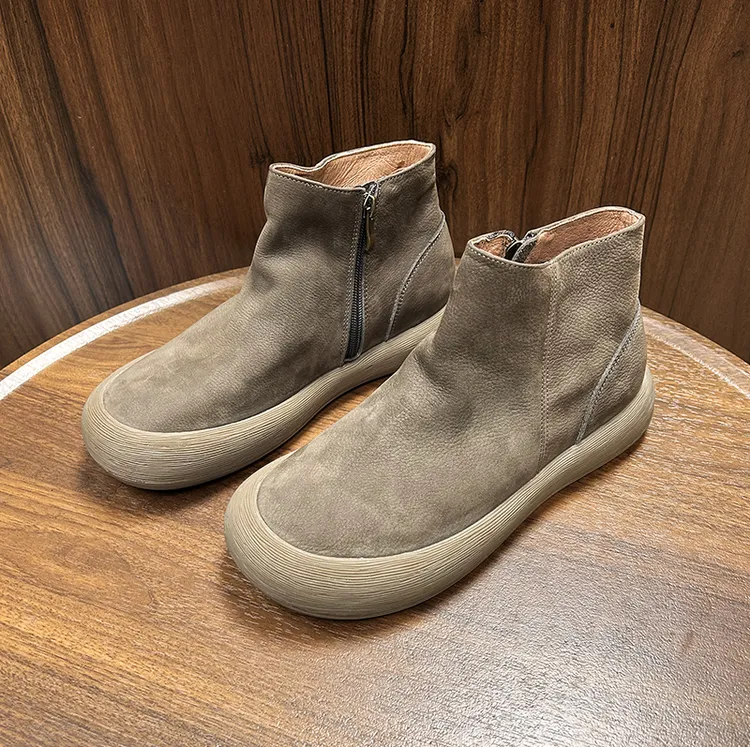 切尔西靴2025秋冬季新款高帮复古休闲鞋头层牛皮短靴男马丁靴棉鞋