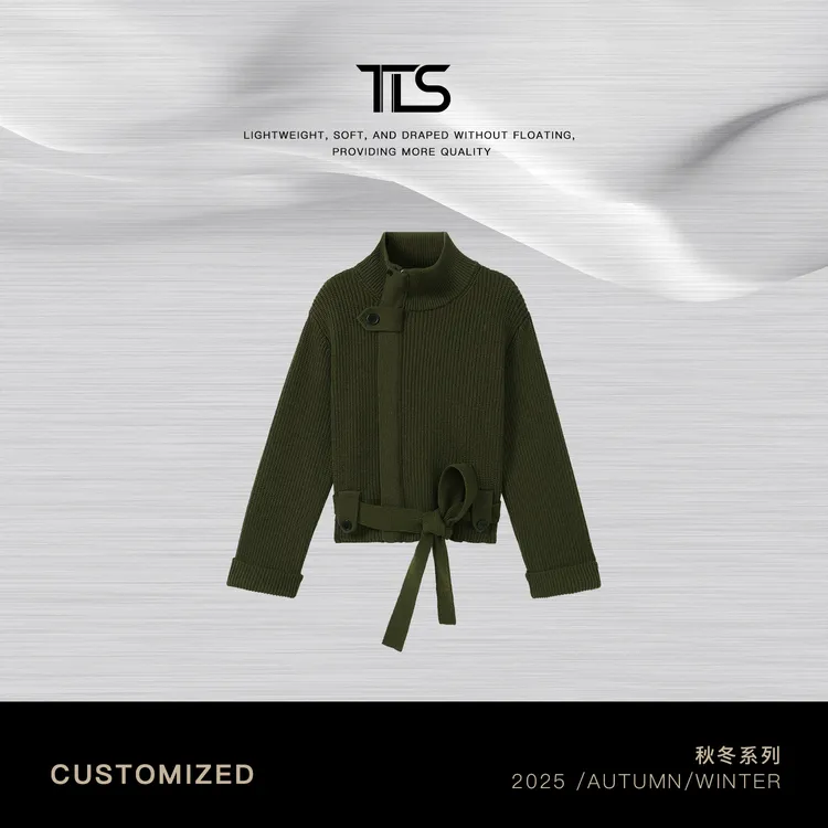 TT【伦敦街头】100%绵羊毛复古轻奢收腰系带针织外套毛衣MY5194
