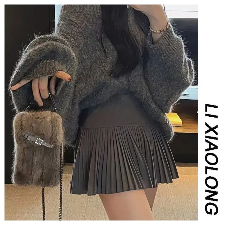 【高品质版】毛呢半身裙女2025秋冬新款高端JK裙高腰百褶半裙短裙子