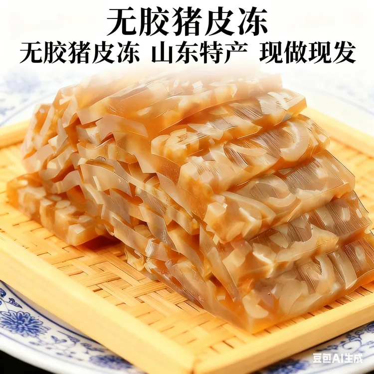 【无胶】猪皮冻即食山东老汤五香水晶皮冻熟食下酒菜凉拌凉菜火锅