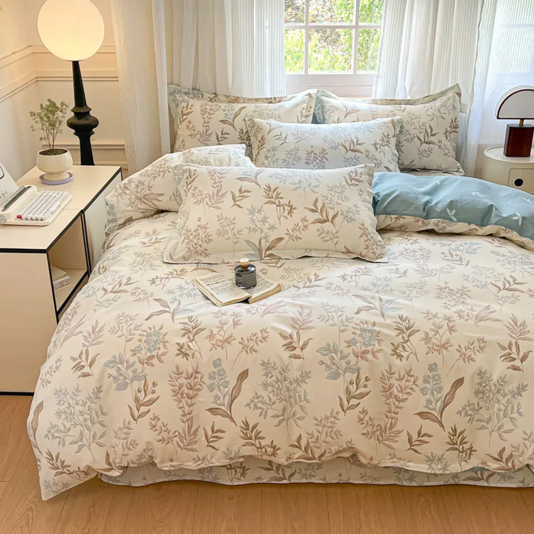 小清新全棉单件被套儿童宿舍纯棉床单100%棉单品双人被罩枕套