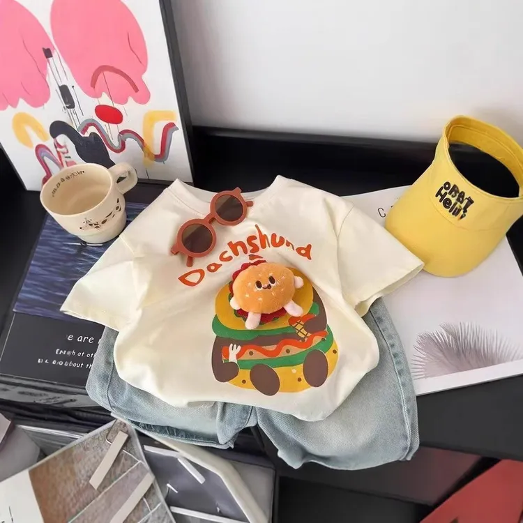 【新人优惠】男女童夏季短袖T恤2025新款洋气卡通短袖上衣薄款休闲