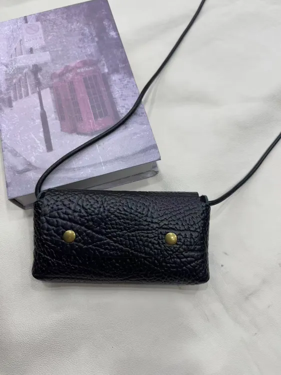 复古头层牛皮手机包单肩斜挎潮流高品质休闲黑色时尚百搭女士包