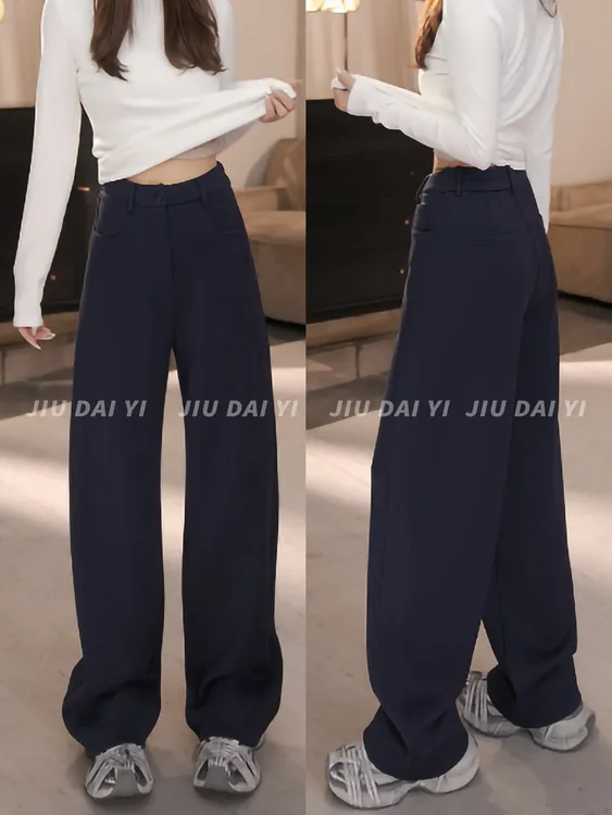 玖黛衣【冬日神裤】冬季半松紧腰加绒裤子KZP45305 KZP45306