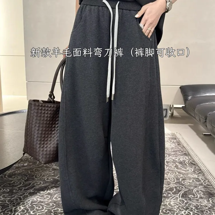 冬款加绒 2025 【梦雪严选】韩版抽绳腰头遮肉显瘦弯刀裤女
