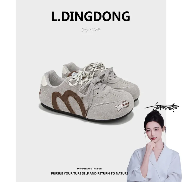 【刘叮咚女鞋】爆款百搭厚底板鞋德训阿甘鞋2025新款轻便休闲面包鞋