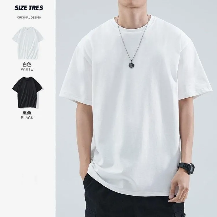 纯色短袖男女T恤定制图案logo基础打底衫工作服夏季宽松半袖体恤