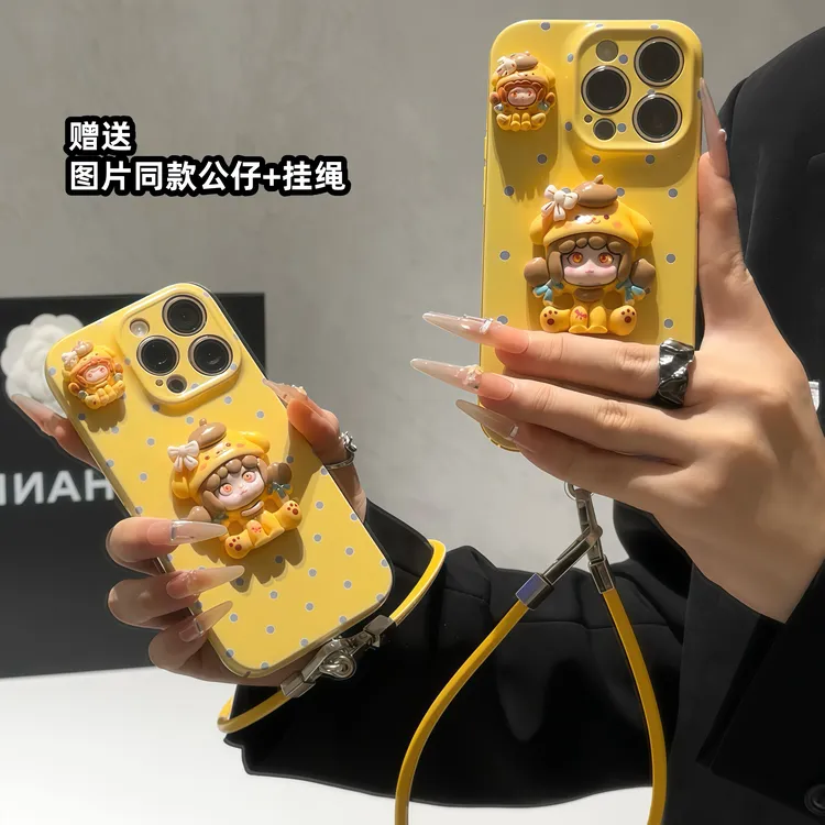 BANCA立体朵拉公仔手绳适用iPhone苹果16手机壳华为vivoppo小米15
