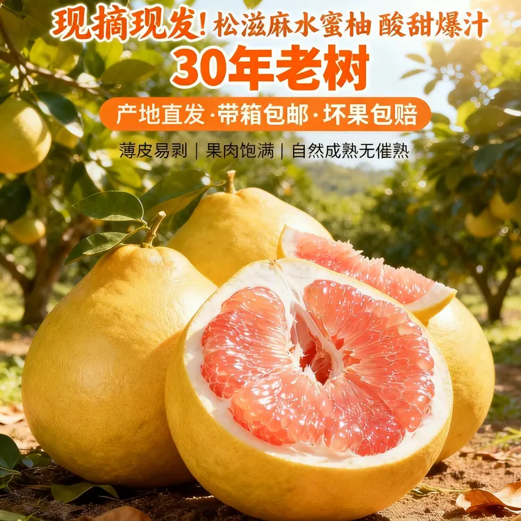 【松滋蜜柚】洈水牌·麻水蜜柚[整箱包邮·坏果包赔]