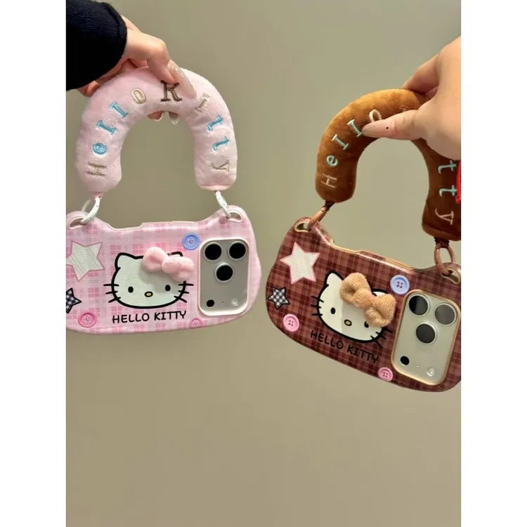 甜酷少女风格纹星星手提猫咪适用于iphone17promax苹果16手机壳15