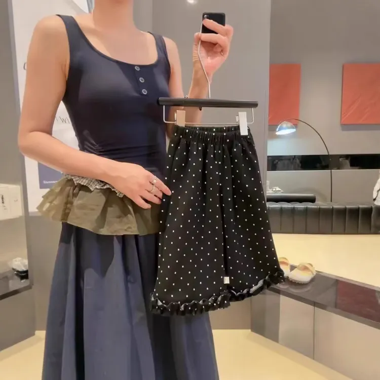 2025秋新款童装韩版女童波点花边木耳边裤儿童宽松休闲阔腿裤舒服