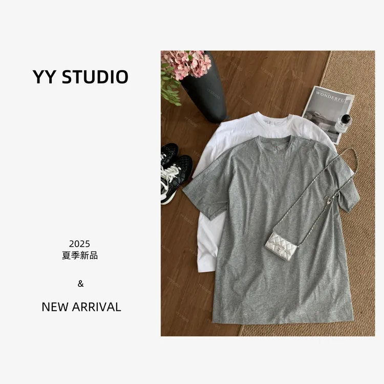 【YY STUDIO】夏季宽松休闲百搭设计感小众刺绣短袖圆领T恤