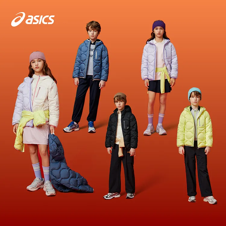 【专属】ASICS/亚瑟士25年冬季中大童短款三防羽绒服334251072305