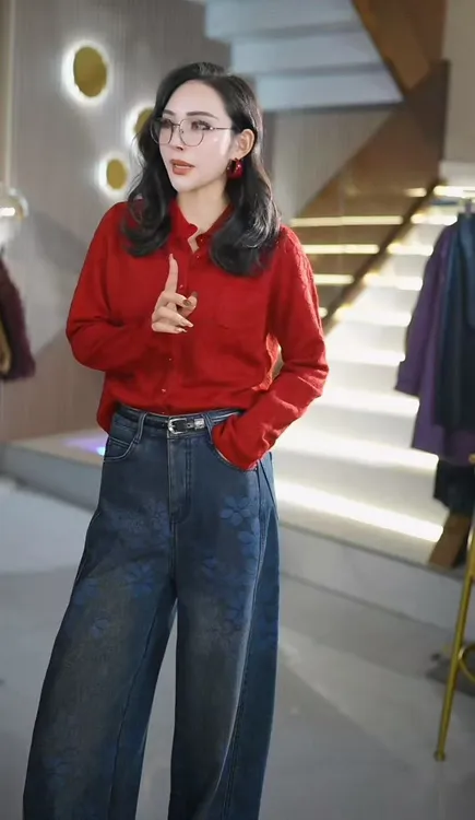 时尚气质百搭加厚钩花衬衫女士中领毛衣W2+90023