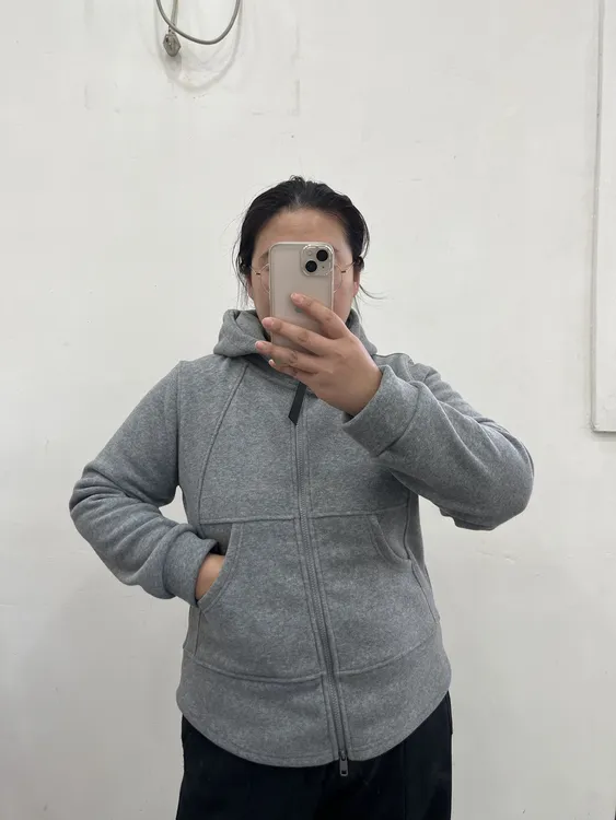 毛巾感加绒连帽拉链长袖外套女士时尚休闲户外冬款