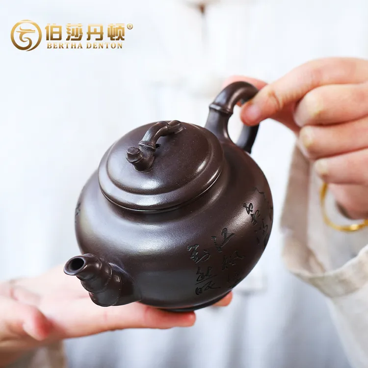 宜兴原矿百目紫泥紫砂壶100%真品纯手工