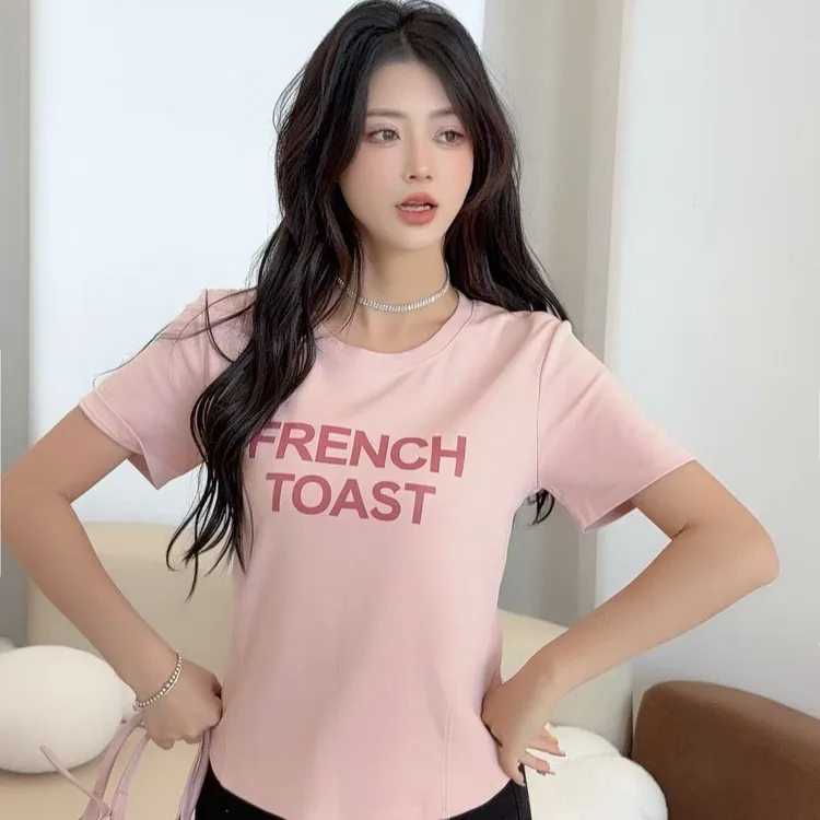 宽松型字母轻职风休闲风印花T恤打底沙丘废土风