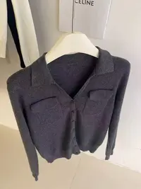 P&C studio气质翻领丝光羊毛针织衫