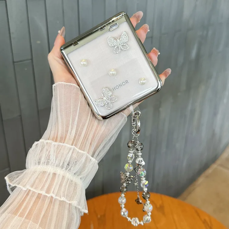 适用小米MIXFlip2手机壳荣耀Magicvflip折叠壳膜一体轻奢镶钻蝴蝶