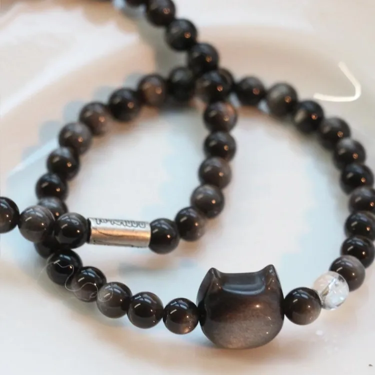 诸事顺利~天然手串猫咪手链简约情侣款手饰