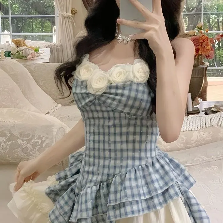 超不规则小个子套装欲吊带森别致半身裙风显女上衣仙纹纯小众瘦格