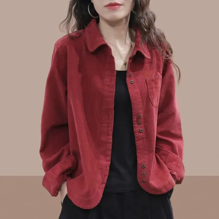 2025春秋季新款女士短外套长袖衬衫开衫工装夹克洋气上衣女装爆款