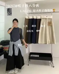 D7#21697#呢子八分裤 X