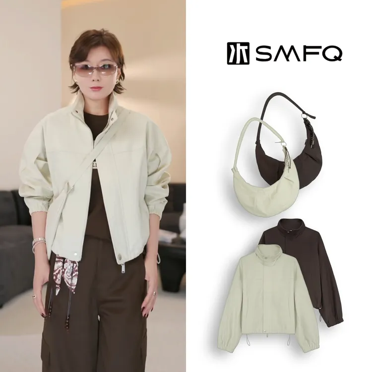 水木夫妻 送斜挎包 lemair*风早秋立领百搭风衣外套
