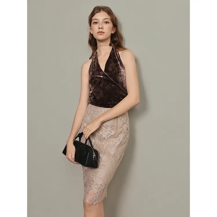 Mix Selection｜花樱裙3.0进口股线蕾丝包臀及膝修身半裙MSCJQ0889