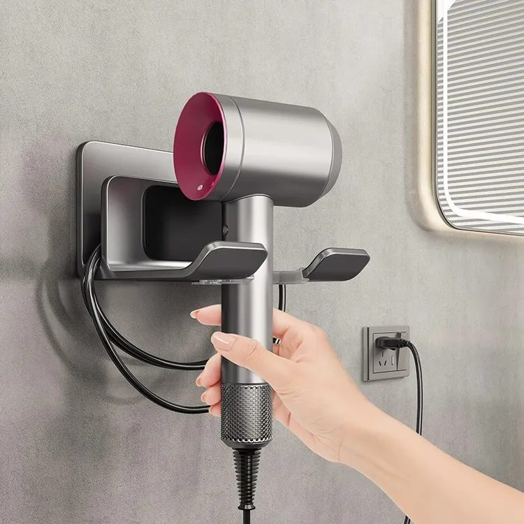 可绕线吹风机支架电吹风收纳挂架浴室卫生间壁挂免打孔风筒置物架