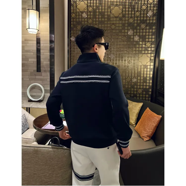 【丛林拉链卫衣】羊毛混纺莱赛尔丛林立领长袖蜜蜂刺绣休闲长袖上衣