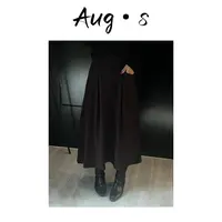 八月【赫本半裙】韩版时尚高级感中长款A字气质半身裙BY2045