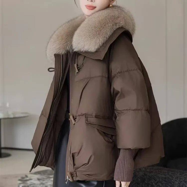 冬季新款2025棉服女短款洋气韩版宽松棉衣毛领加厚外套气质棉袄
