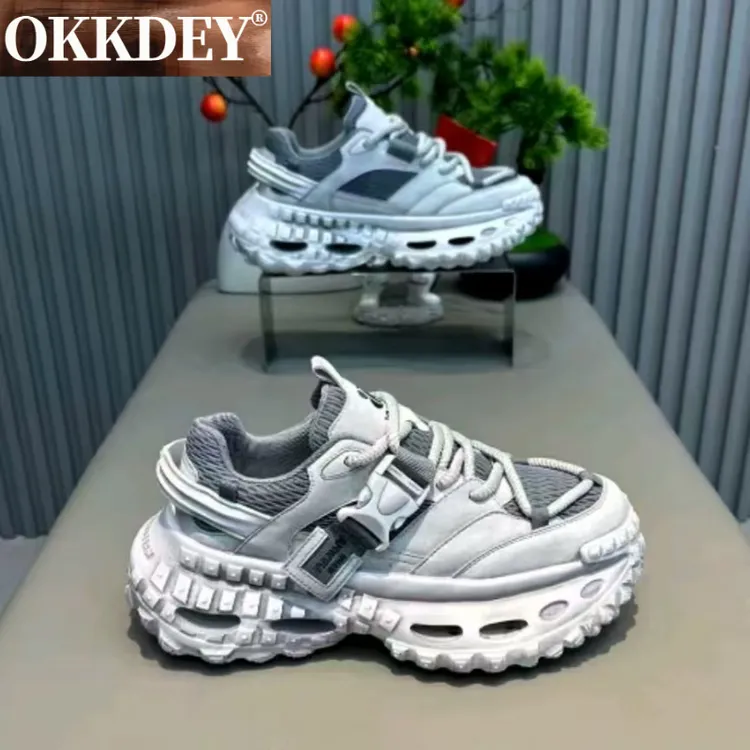 okkdey网面透气老爹鞋秋季厚底增高百搭时尚轻奢高级感休闲运动鞋